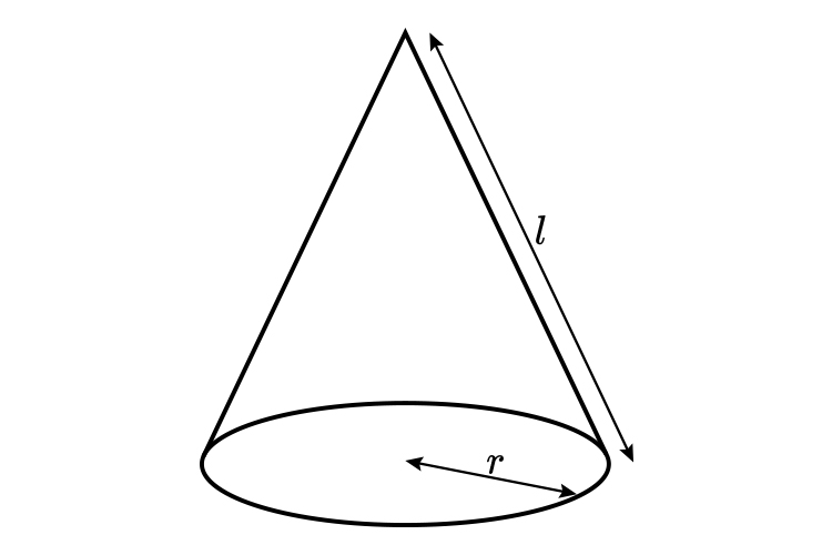 The formula to work out the area of a cone is pie r squared plus pie r length